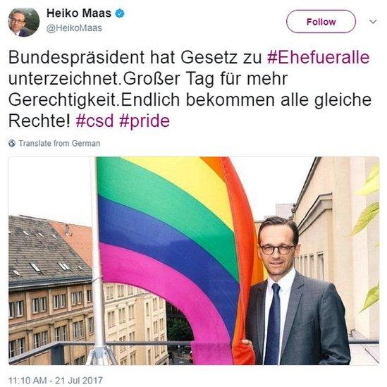 Heiko Maas tweet, 21 Jul 17