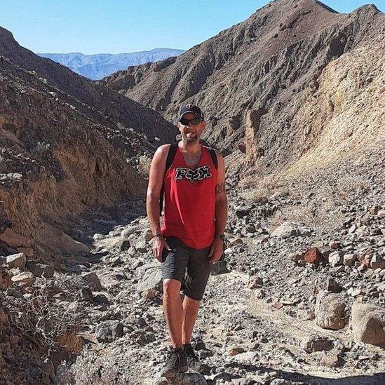 Jason Heser hiking in Death Valley National Park