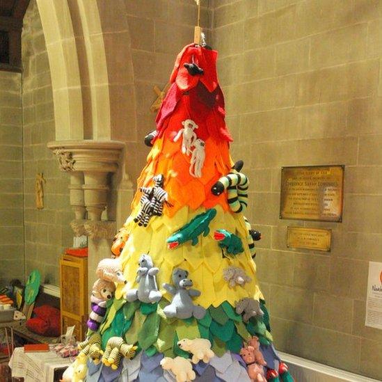 Christmas tree festival at St Mary’s Church, Nolton