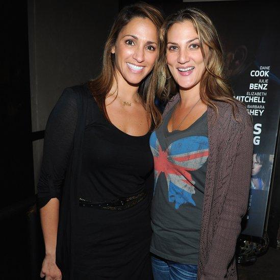 Actresses Julia Wolov (L) and Dana Goodman in Hollywood in 2011