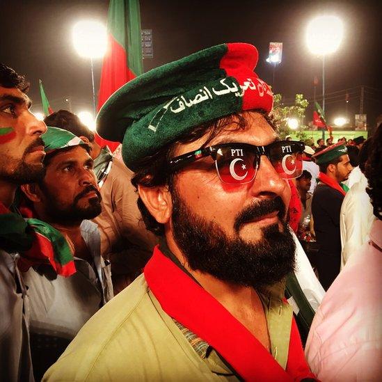 Imran Khan supporters in Lahore, Pakistan, 29 April 2018.