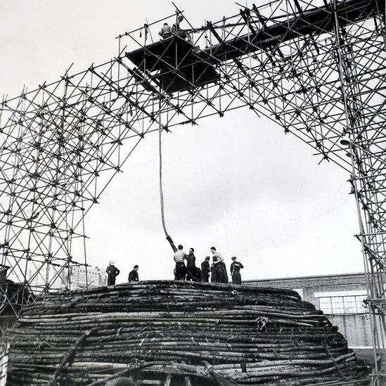 Cable being lifted from the sea