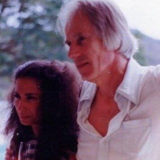 Yvonne Kelly with Sir George Martin in Montserrat