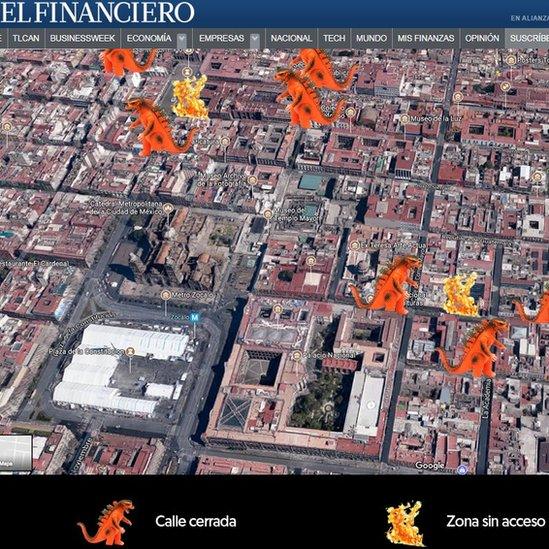 Map published by newspaper El Financiero