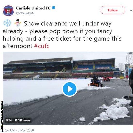 Carlisle United tweet