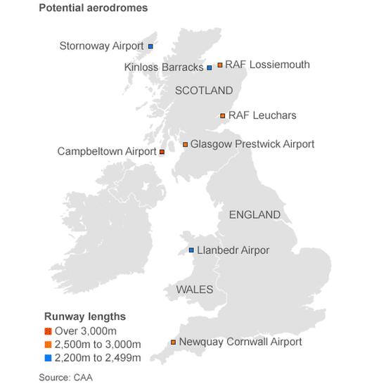 Map of aerodromes