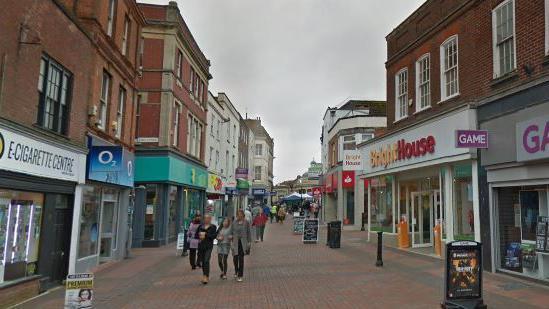 A busy street in Bridgwater 