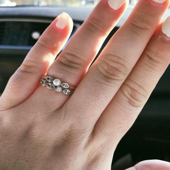 Ariel McRae's engagement and wedding rings