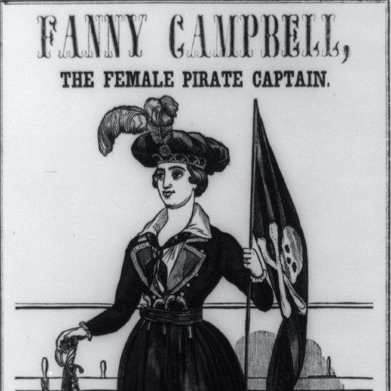 The cover of the 1844 novel, Fanny Campbell The Female Pirate Captain