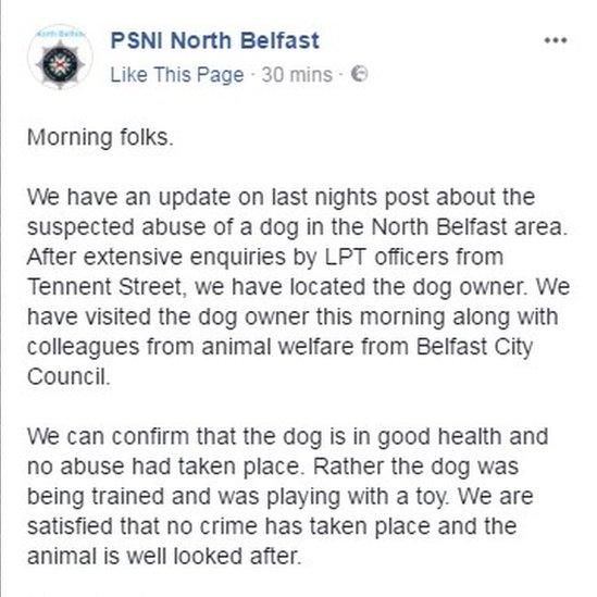 PSNI statement