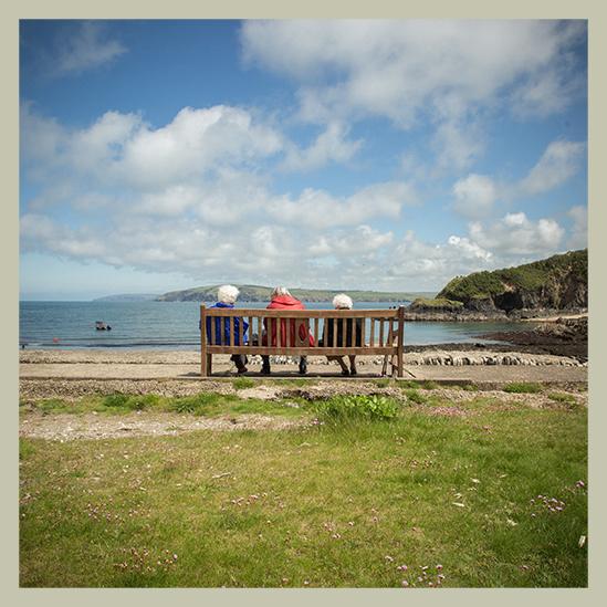 People sitting on bench