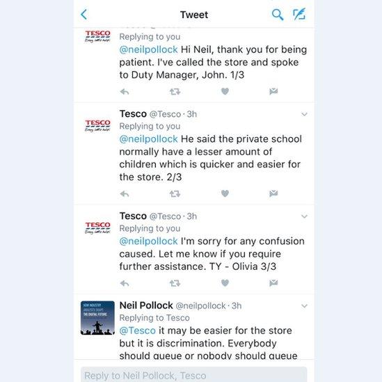 screen grab of tweets