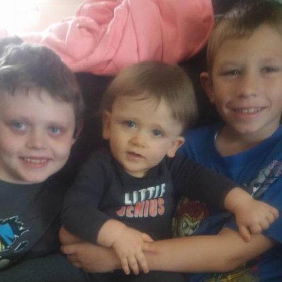 Jacob O'Connor with his brothers Gavin (right) and Dylan (centre)