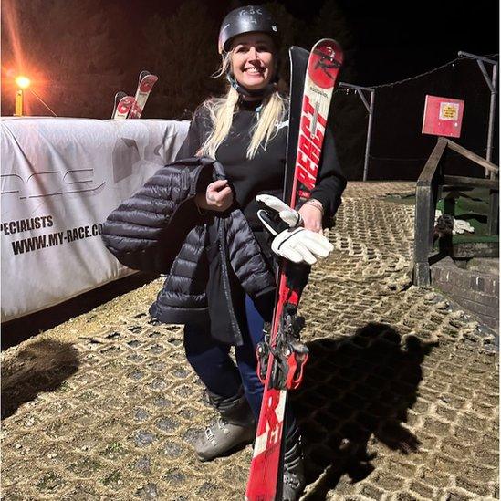 Anya Eames in ski gear at the Gloucester Ski Centre