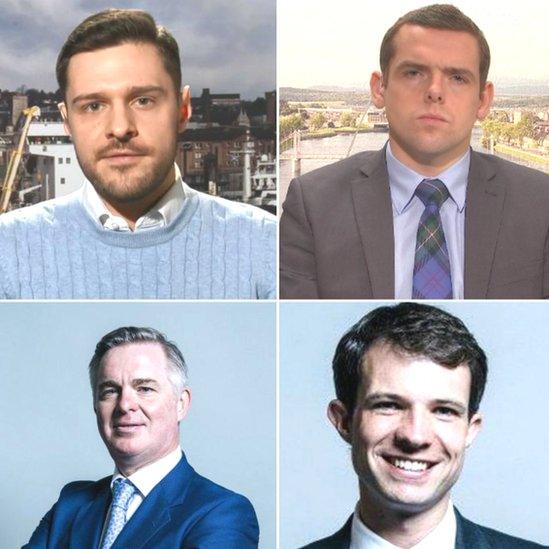 Boris backers: Ross Thomson, Douglas Ross, Colin Clark and Andrew Bowie