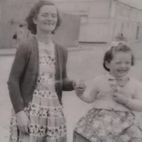 Anna, aged four, on a day trip with her late mother Bridget