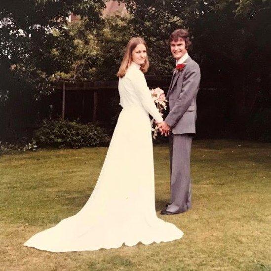 Sally and Richard on their wedding day