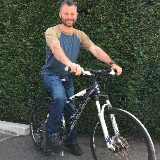 Andrew Loys reunited with his bike