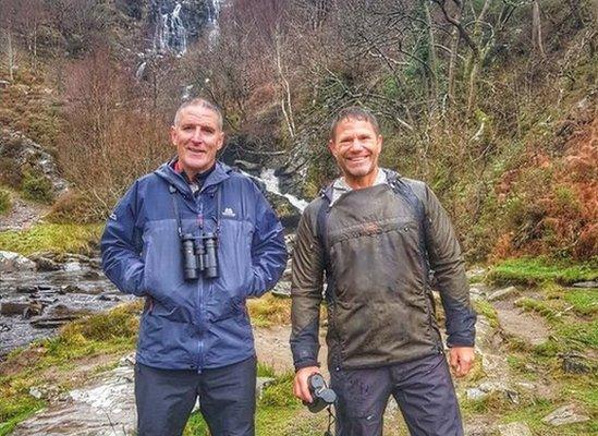 Steve Backshall with Iolo Williams