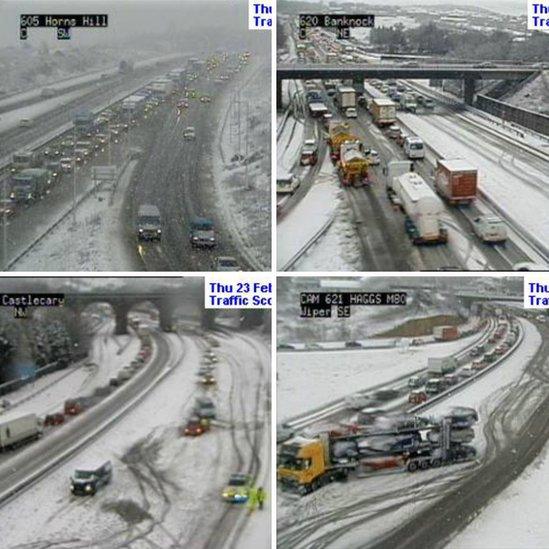 Traffic disruption on the M80