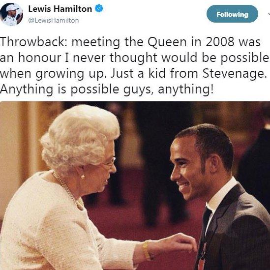 Lewis Hamilton tweet