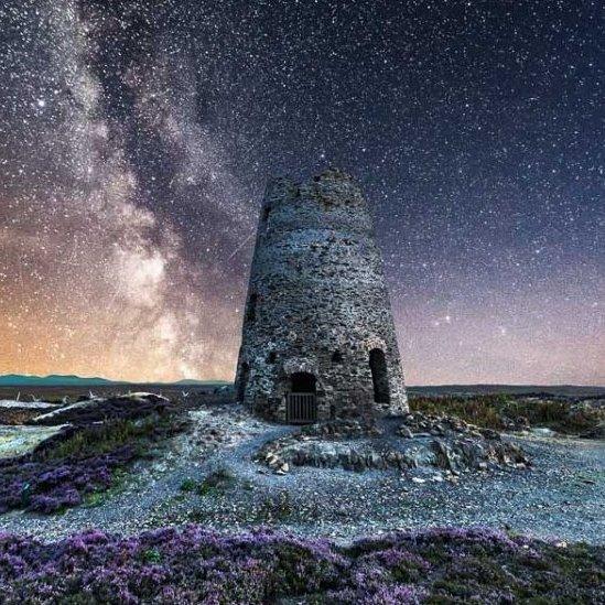 The night sky above Mynydd Parys on Anglesey