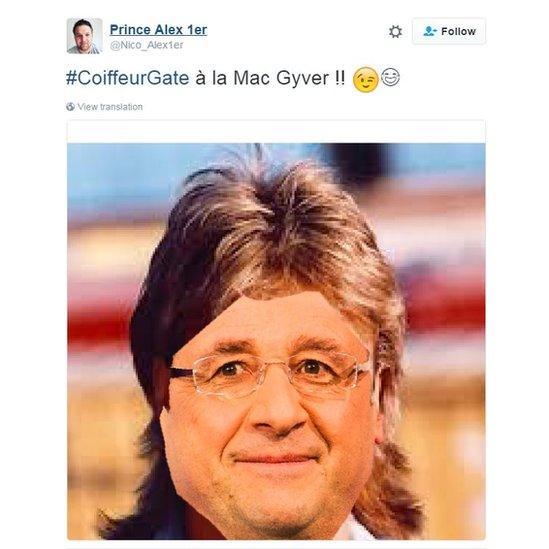 Pic of Hollande with hair like McGyver