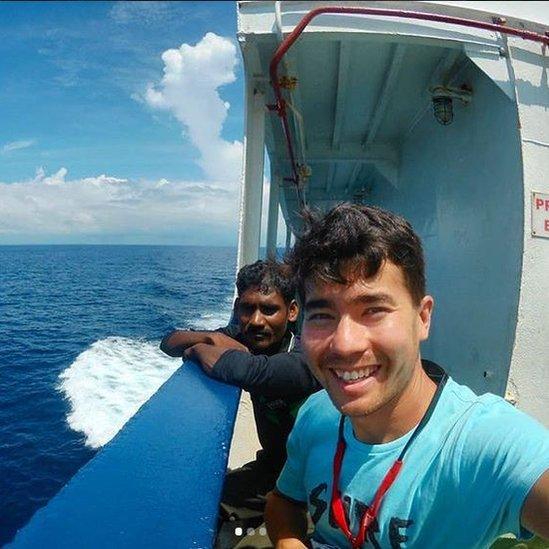 John Chau on a boat