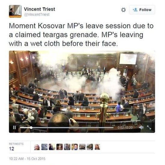 Screengrab of tweet from @VincentTriest