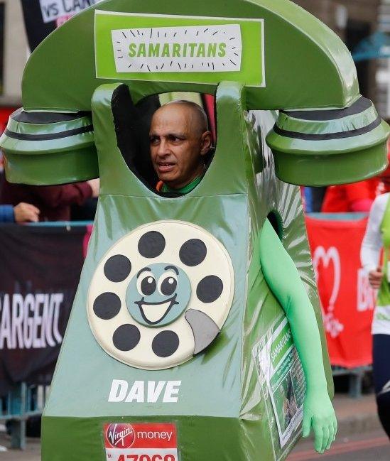 Dave Lock dressed as telephone