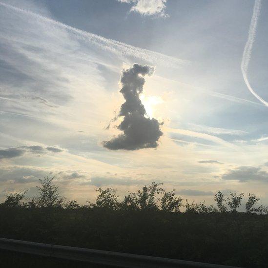 Cloud which looks like a map of the UK