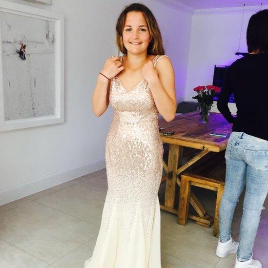 Chloe Thomson wearing the bridesmaid dress