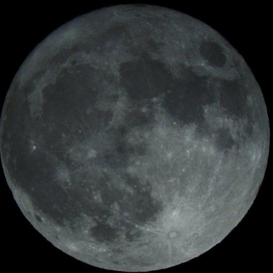 A still shot of the grey supermoon