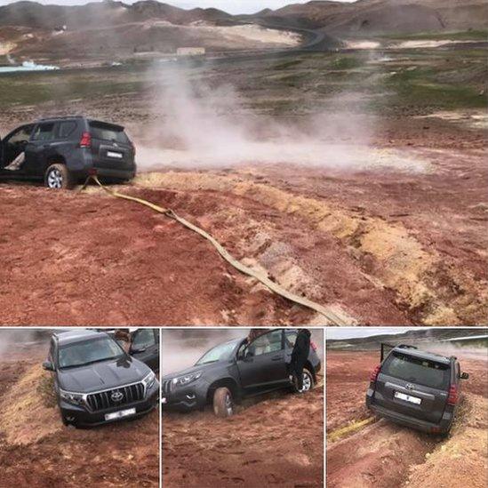 Icelandic police said the driver had got into trouble near hot springs