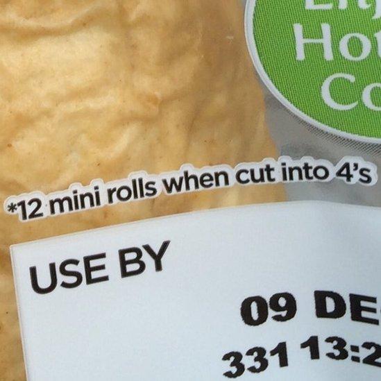 Packet recommendation: "12 mini rolls when cut into 4's"