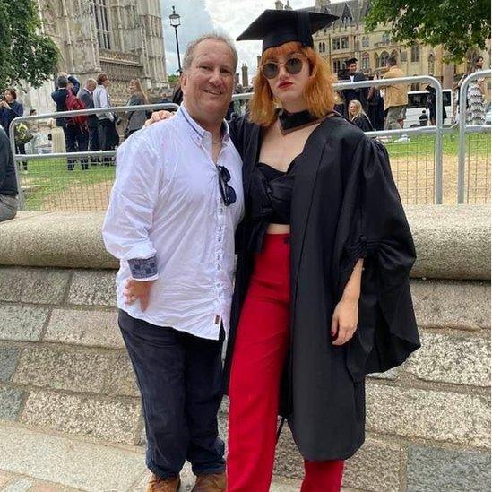 Charlotte and Jonathan Eyres at Charlotte's graduation