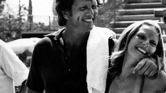 Ron Ely and his wife Valerie Lundeen at a tennis match in New York City in June 1977