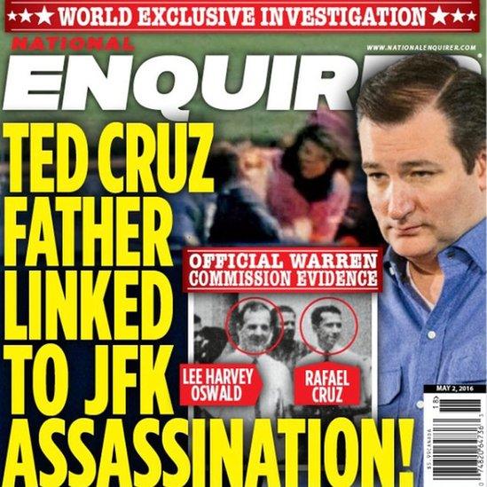 Recent cover of the National Enquirer