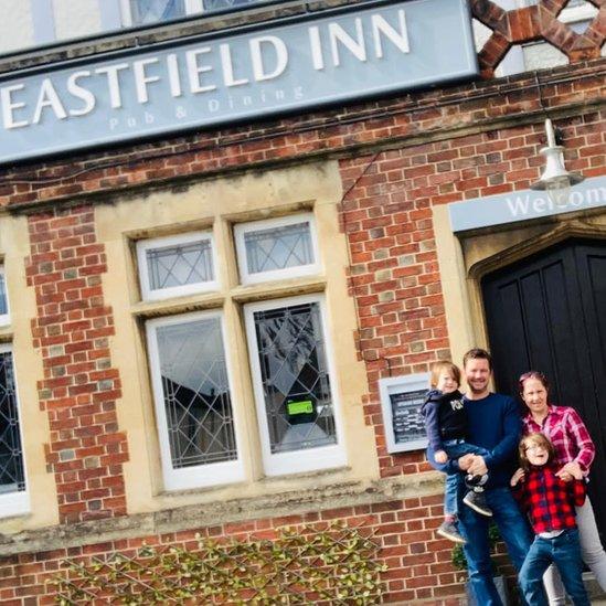 Graham Anderson and Sharon Stanton outside the closing Eastfield Inn