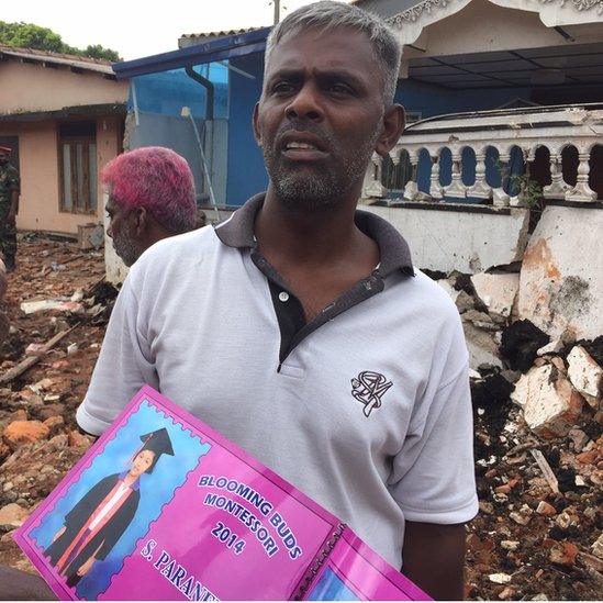 Sivakumar, who is looking for his daughter after his wife and other child died in the dump collapse, 17 April 2017