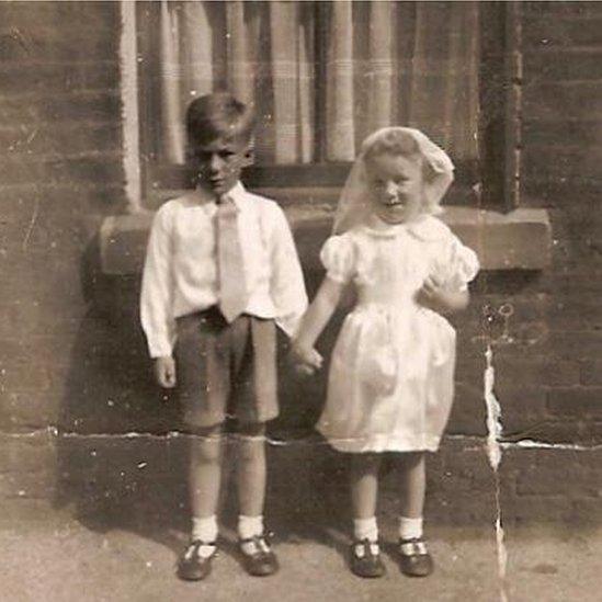 Carolyn Mercer (left), aged six, with her younger sister