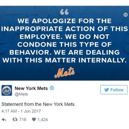 Screen grab of tweet by @Mets