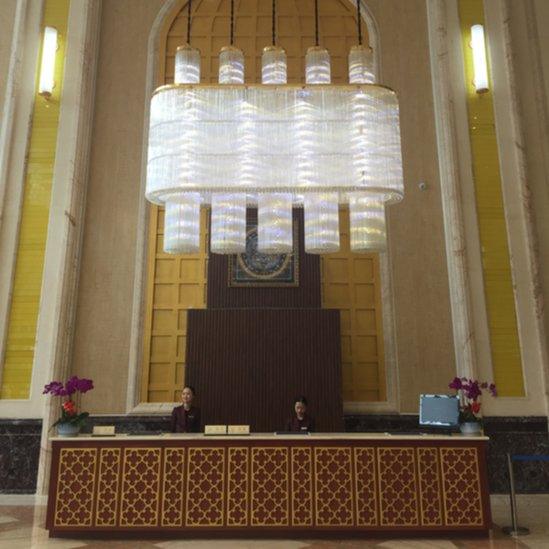 Lobby of one of Mr Wang's hotels