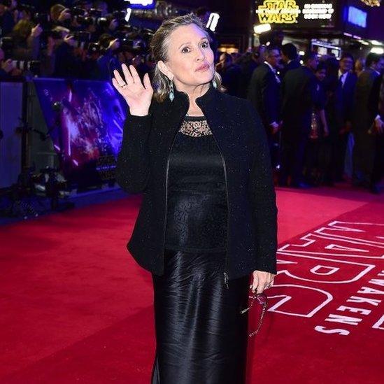 Carrie Fisher in London. Photo: December 2015