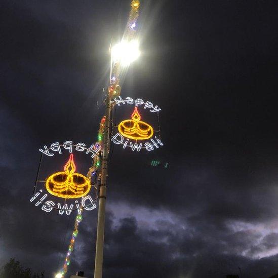 Diwali lights on Belgrave Road