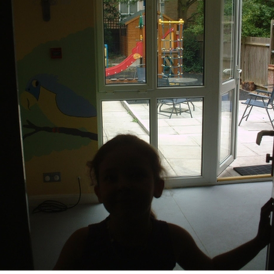 Child in silhouette