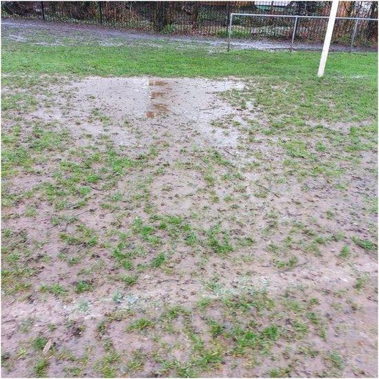 CAFC waterlogged pitch