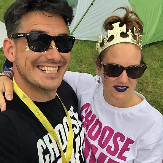 Tom and Kirsty at Glastonbury in 2017