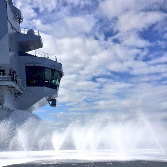 Firefighting foam tests on HMS Queen Elizabeth