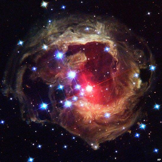 Hubble Space Telescope image - dust coming from a red supergiant star called V838 Monocerotis